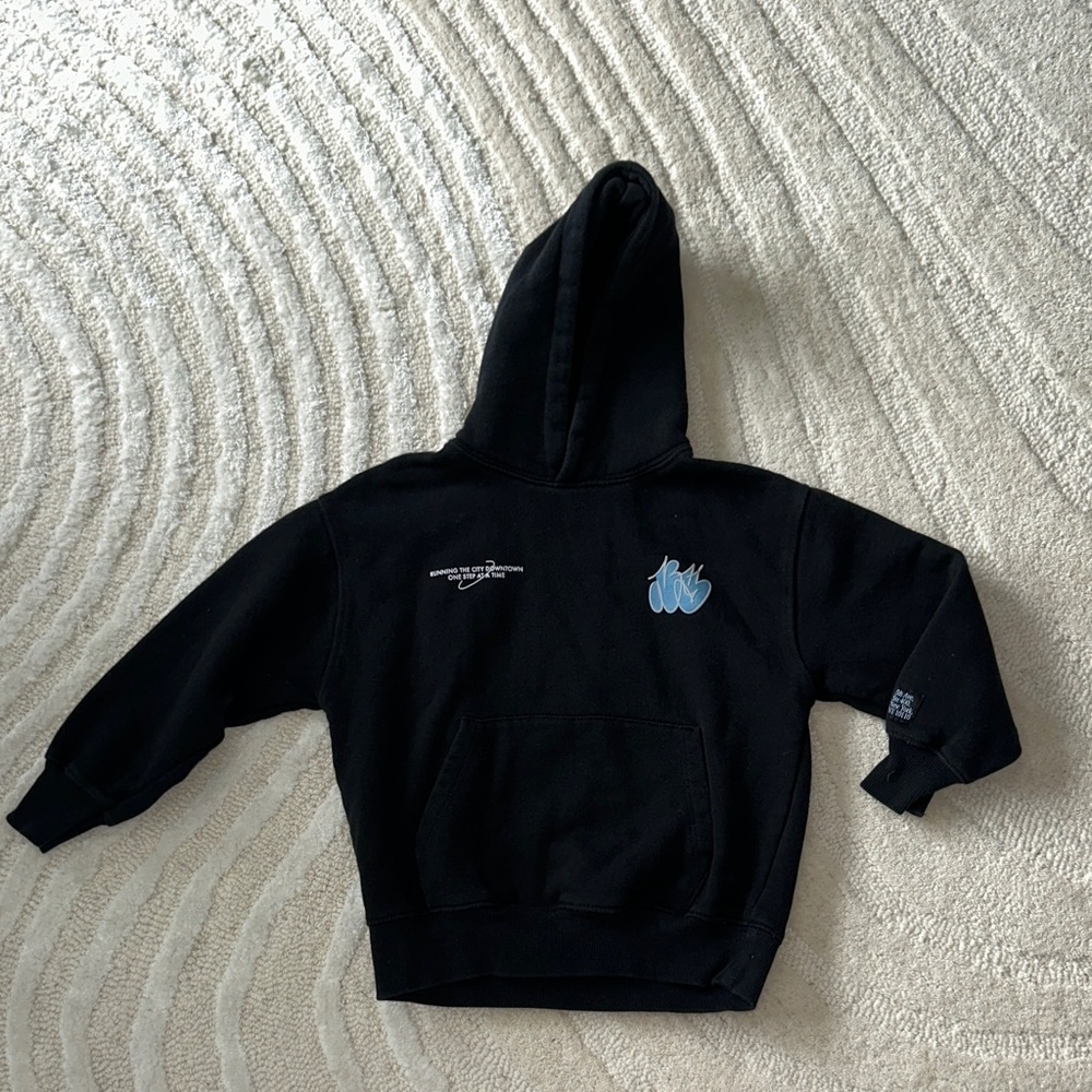 Zara Black Hoodie with Blue Detail